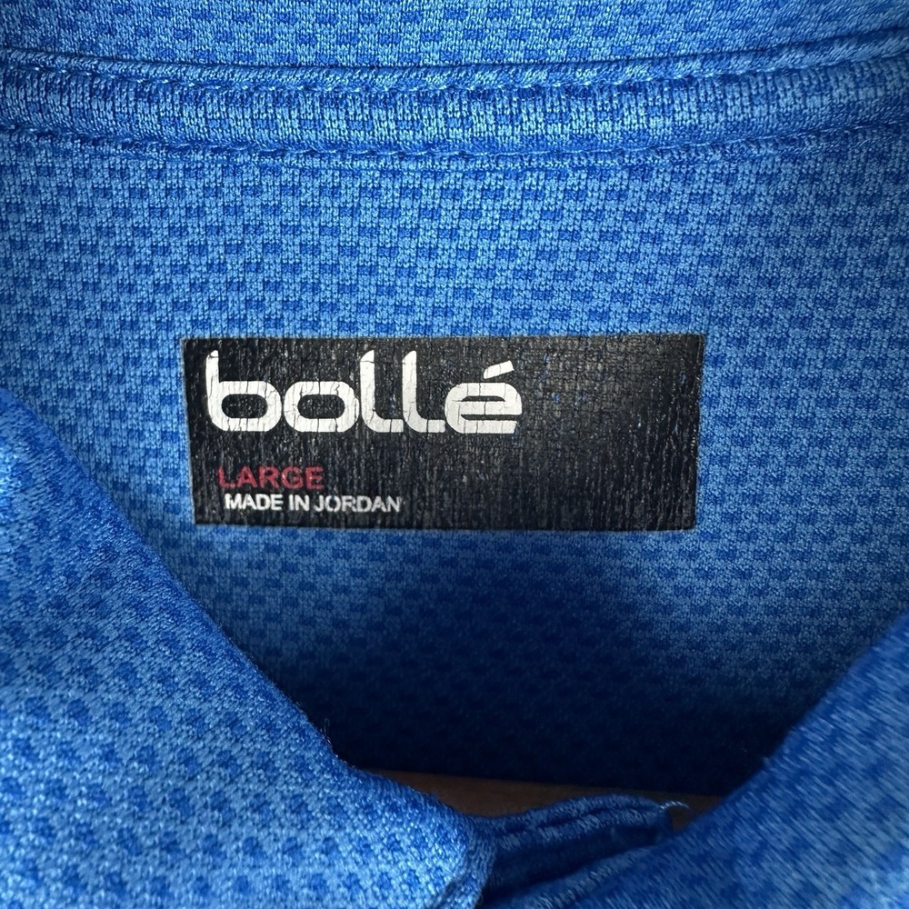 Bolle Blue Polo Shirt Mens Large Athletic Golf Performance Short Sleeve - Picture 4 of 5